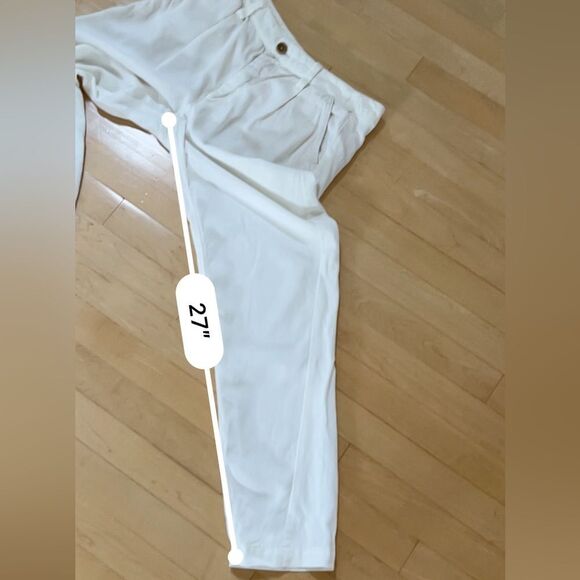 Anthropologie Scout Slim Pleated Pants Slouchy Lyocell In Cream 27 - Picture 10 of 15